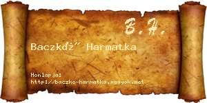 Baczkó Harmatka névjegykártya